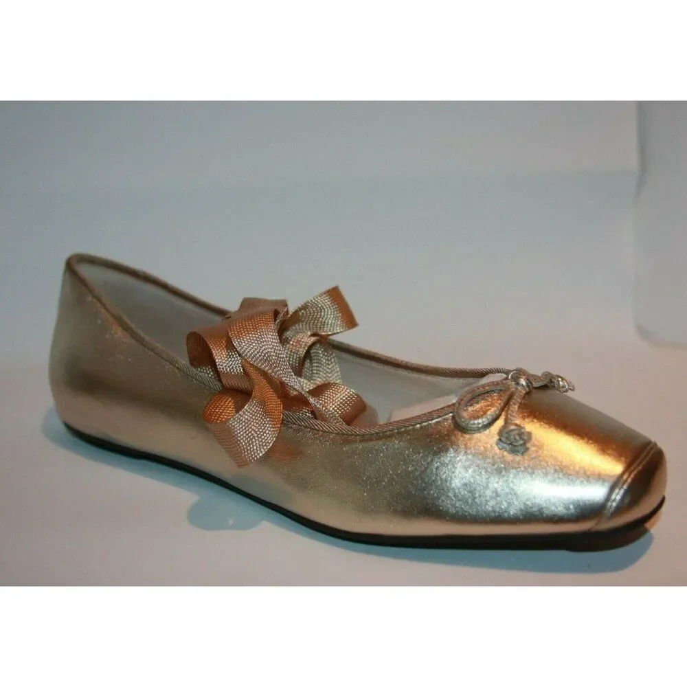 Cole Haan Women's 8.5B Downtown Ballet Gold Metallic Flats - New